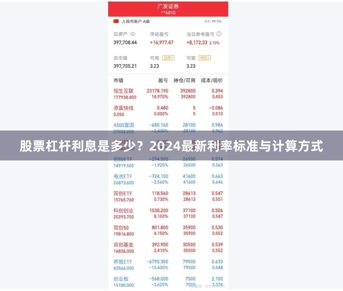 股票杠杆利息是多少？2024最新利率标准与计算方式